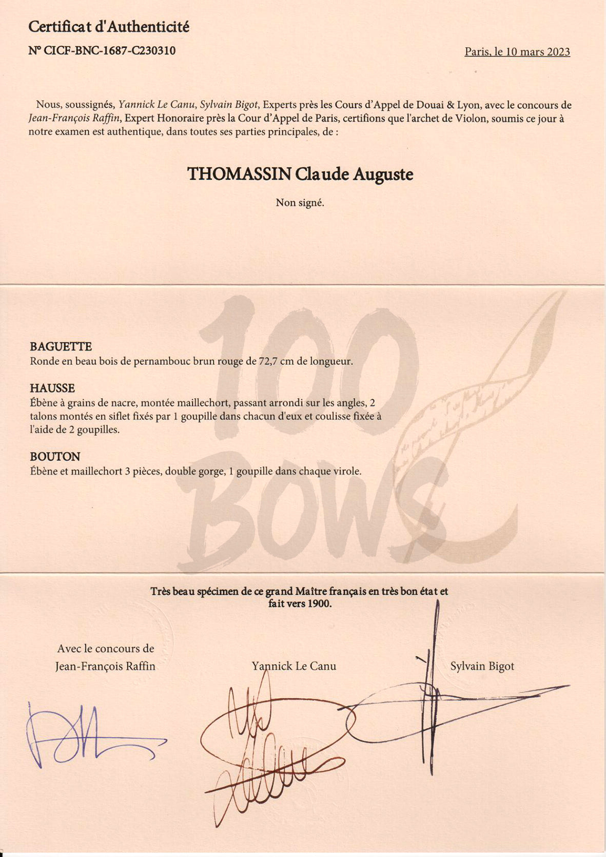 THOMASSIN Claude 1900