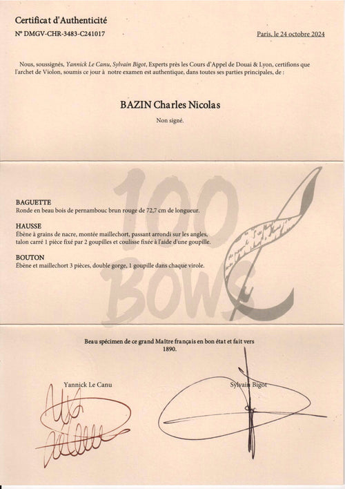 BAZIN Charles Nicolas 1890