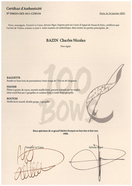 BAZIN Charles Nicolas  1900